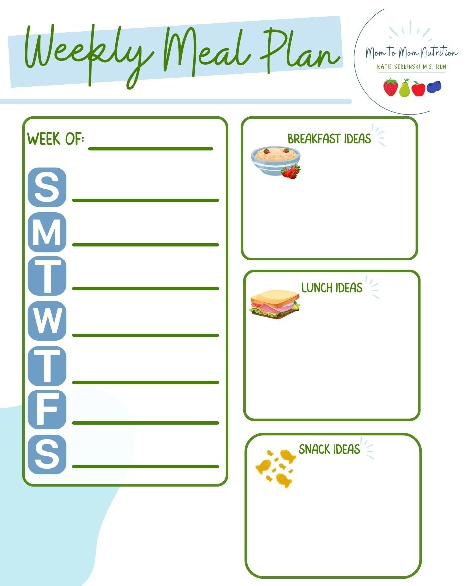 Free Weekly Meal Planning Sheet!